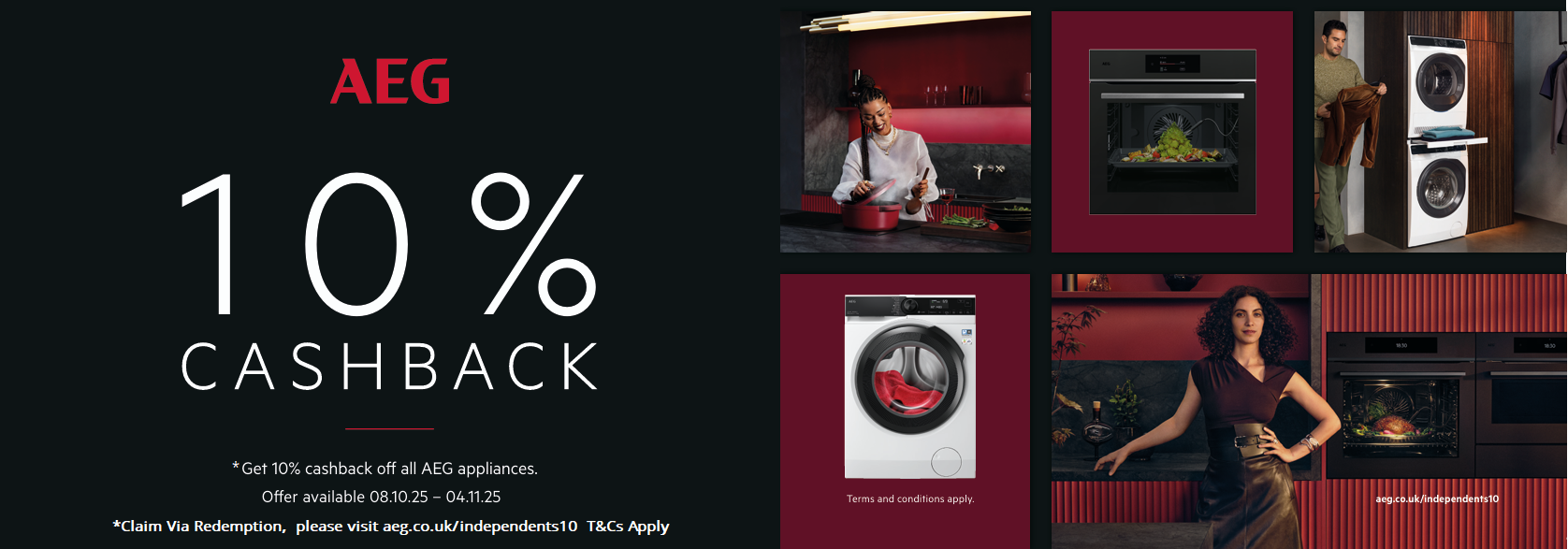 AEG 10% Cashback offer ends 04.11.25 AEG 10% Cashback offer ends 04.11.25