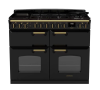Rangemaster CLDLB110DFPCBL/AB1 Classic Deluxe BC 110 DF Dual Fuel Range Cooker Charcoal Black Antique Brass