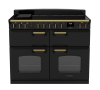 Rangemaster CLDLB110EIPCBL/AB1 Classic Deluxe 110cm BC Induction Range Cooker Charcoal Black/Antique Brass