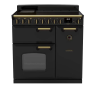 Rangemaster CLDL90EIPCBL/AB1 Classic Deluxe 90cm Induction Range Cooker Charcoal Black/Antique Brass