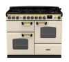 Rangemaster CLDLO110DFPPCR/AB1 Classic Deluxe OC 110 DF Dual Fuel Range Cooker Pale Cream Antique Brass