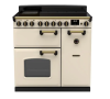 Rangemaster CLDL90EIPPCR/AB1 Classic Deluxe 90cm Induction Range Cooker Pale Cream/Antique Brass