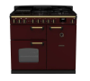 Rangemaster CLDL100DFPBOR/AB1 Classic Deluxe  100 DF Dual Fuel Range Cooker Bordeaux Antique Brass