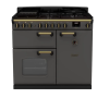Rangemaster CLDL100DFPSLT/AB1 Classic Deluxe  100 DF Dual Fuel Range Cooker Slate Antique Brass