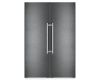 Liebherr XRFBS5295 Peak BioFresh American Fridge Freezer, Plumbed, Black Steel