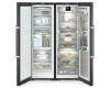 Liebherr XRFBS5295 Peak BioFresh American Fridge Freezer, Plumbed, Black Steel