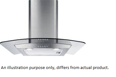 CDA CPF91SS 90Cm Curved Glass Chimney Hood Stainless