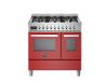 Bertazzoni PRO96L2EROT Professional 90cm Range Cooker Twin Oven Dual Fuel Gloss Red