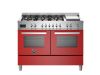 Bertazzoni PRO126G2EROT Professional 120cm Range Cooker Twin Oven Dual Fuel Gloss Red