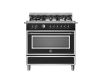 Bertazzoni HER96L1ENET Heritage 90cm Range Cooker Single Oven Dual Fuel Matt Black