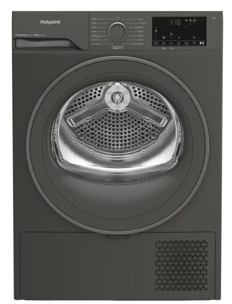 Hotpoint CHD93MGGUK 9kg heat pump tumble dryer - Dark Grey