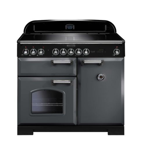 Rangemaster CDL100EISL/C Classic Deluxe 100 Induction Slate/Chrome Trim Range Cooker A Rated