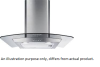 CDA CPF91SS 90Cm Curved Glass Chimney Hood Stainless