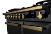 Rangemaster ESDL90DFPGBL/AB1 90cm Wide Dual Fuel Range Cooker - Gloss Black / Antique Brass - A Rated