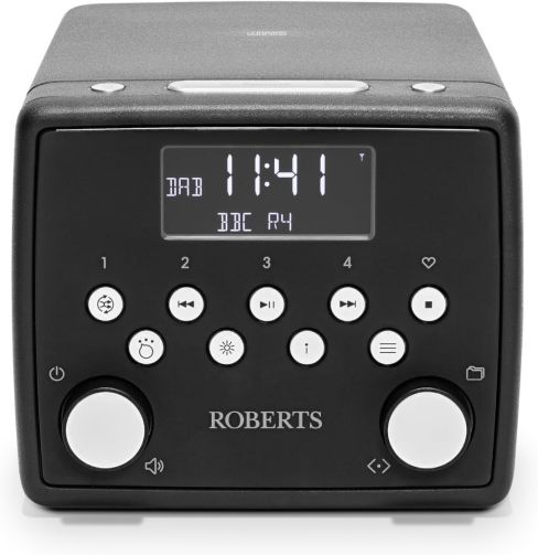 Roberts-Radio SOUND49BK DAB+/ FM Bedside Radio w/ CD & Bluetooth