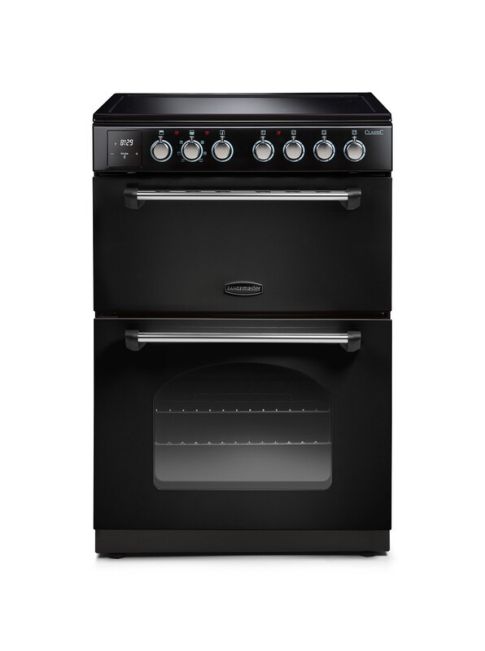 Rangemaster CLA60ECBL/C Classic Freestanding 60cm Ceramic Cooker in Black and Chrome A Rated