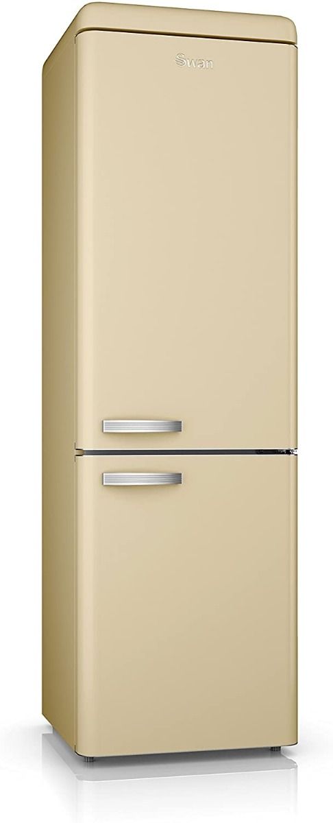 Swan retro slimline fridge freezer cream sales