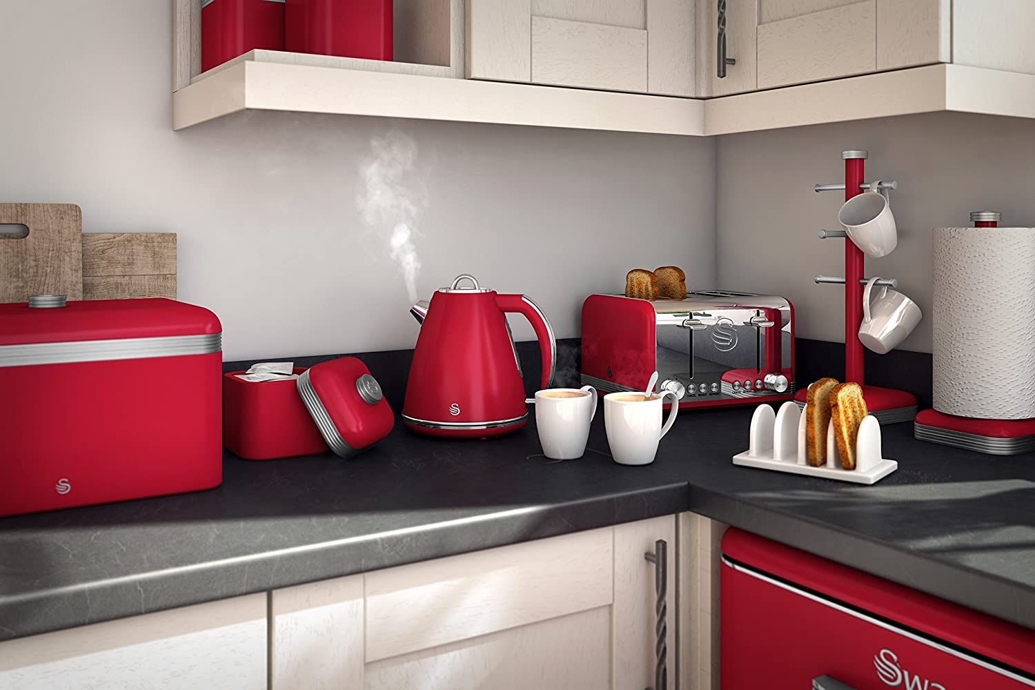 Swan red retro hotsell kettle