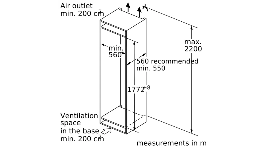 Neff KI8865DE0 N70 Fridge Freezer Built in Bottom Freezers NoFrost E