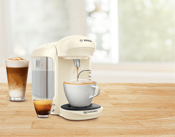 Bosch TAS1407GB A Coffee Tassimo Vivy 2 By Bosch Hot Drinks Machine. Adjustable Cup Stand 0.7L at Cartersdirect in Brighton Haywards Heath Horsham Worthing Southwick Storrington