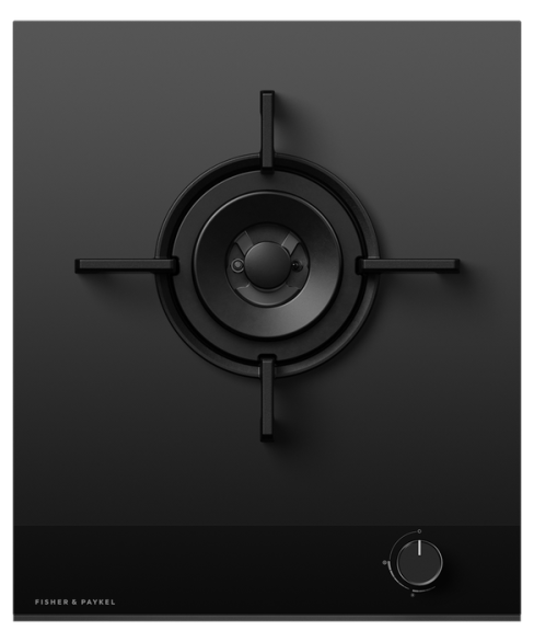 Fisher and Paykel CG451DNGGB4 45cm Series 9 1 Burner Gas Hob, Natural Gas Black