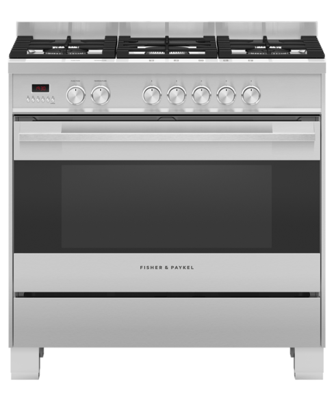 Fisher and Paykel OR90SDG4X1 90cm Series 7 Contemporary 5 Burner Dual Fuel Freestanding Range Cooker - Stainless Steel
