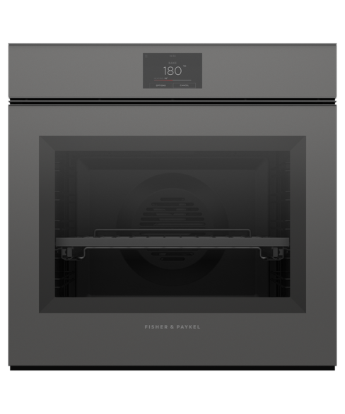 Fisher and Paykel OB60SMPTNG1 60cm Series 9 Minimal Handleless Pyrolytic Oven, Grey, A Rated