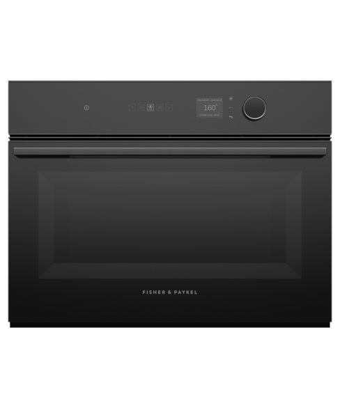 Fisher and Paykel OM60NMLB1 60cm Built In Series 7 Minimal Compact Combi Microwave Oven - Black