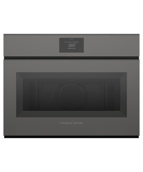 Fisher and Paykel OM60NMTNG1 60cm Built In Series 9 Minimal Handleless Compact Combi-Microwave Oven, Grey