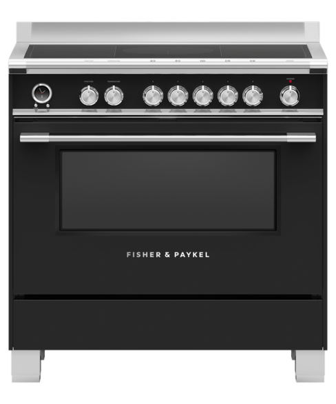Fisher and Paykel OR90SCI6B1 90cm Series 9 Classic 5 Zone Induction Pyrolytic Range Cooker, 2 SmartZones - Black