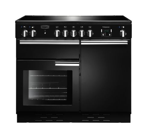 Rangemaster PROP100ECBL/C 100cm Ceramic Range Cooker Professional Plus Black - Chrome Trim, A Rated