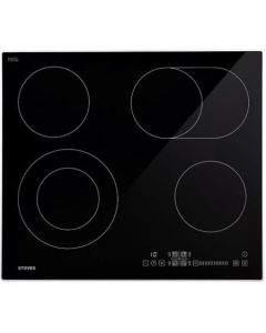 Stoves SEH602SCTC BLK 60cm 4 Zone Ceramic Hob, 9 Power Levels