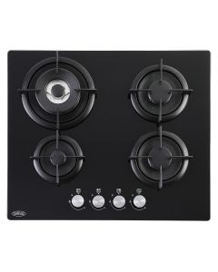 Belling BEL GTG603RI BLK 60cm 4 Burner Gas On Glass Hob Black