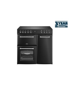 Belling BEL RCA FARMHOUSE 90E BLK Electric Range Cooker with Ceramic Hob
