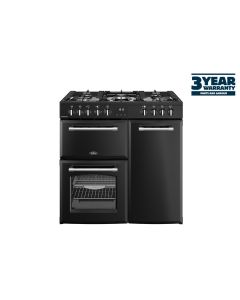 Belling BEL RCA FARMHOUSE 90DF BLK Dual Fuel Range Cooker
