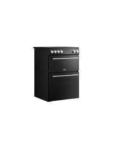 Belling PROV BEL FSA VISION 60EI BSS 60cm Electric Induction Twin Oven Cooker Black - Silver Steel A Rated