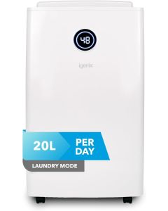 igenix IGDH020W Portable Dehumidifier, Extracts 20 Litres per Day