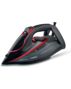 Tower T22032RED Steam Iron with Ceraglide XL Ceramic Soleplate, 350ml Water Tank & 3100W - Red & Black