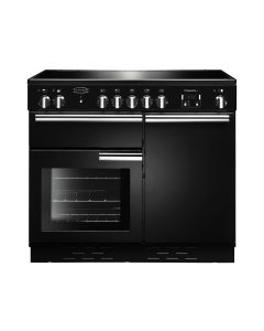 Rangemaster PROP100ECBL/C 100cm Ceramic Range Cooker Professional Plus Black - Chrome Trim, A Rated