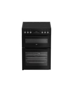 Beko EDC6731K 60cm Double Oven Electric Cooker with Vitroceramic Hob - Black