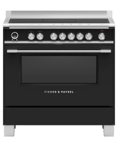 Fisher and Paykel OR90SCI6B1 90cm Series 9 Classic 5 Zone Induction Pyrolytic Range Cooker, 2 SmartZones - Black