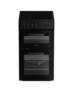 Hotpoint HTE5VCB Ceramic Electric Cooker with Separate Grill, Black, A Rated