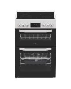 Hotpoint HTE6VDCW 60cm Ceramic Electric Cooker with Separate Grill, White, A Rated