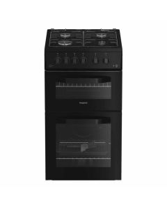 Hotpoint HTG5GCB 50cm Gas Twin Cavity Cooker - Black