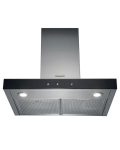 Hotpoint PHBS68FLTIX1 60cm Chimney Cooker Hood in Black-Stainless Steel