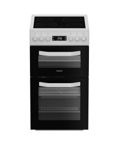 Hotpoint HDE5VDCW electric freestanding double cooker, 50cm