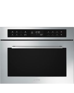 Smeg SF4400MCX1 Cucina 45cm Compact Built-In Oven & Microwave, Stainless steel