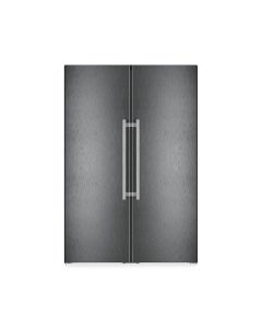 Liebherr XRCBS5295 American Style Black Steel No Frost Freestanding Side by Side Fridge Freezer with Ice Maker