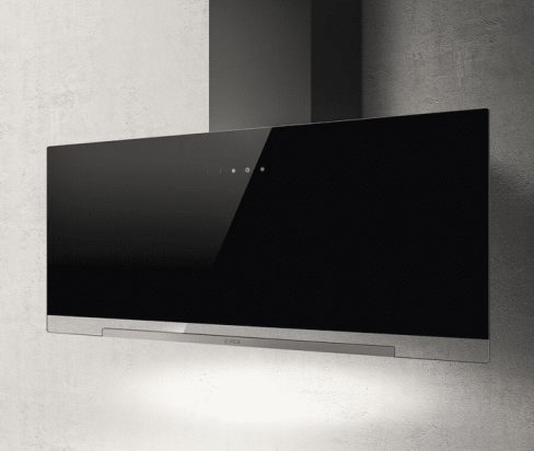Elica APLOMB-BLK-90 90cm Wall Extractor Hood in Black Glass A Rated
