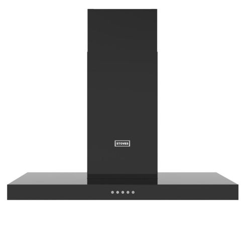 Stoves ST STERLING CHIM 100T BLK Sterling Black 100cm Chimney Cooker Hood A+ Rated